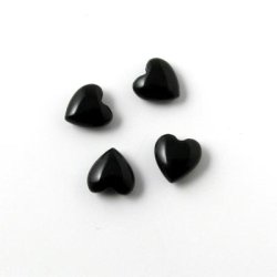 Onyx, Herz, angebohrt, 6x6x4 mm, 2 Stk.