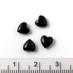 Onyx, Herz, angebohrt, 6x6x4 mm, 2 Stk.