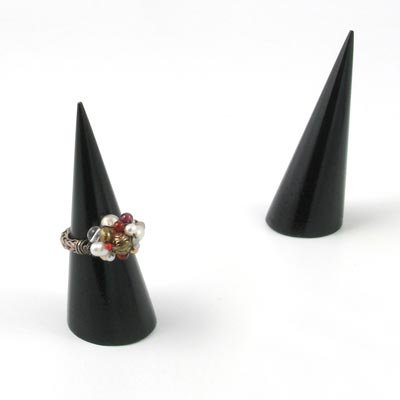 Display top til fingerringe, blank sort, højde 69 mm, 1 stk.