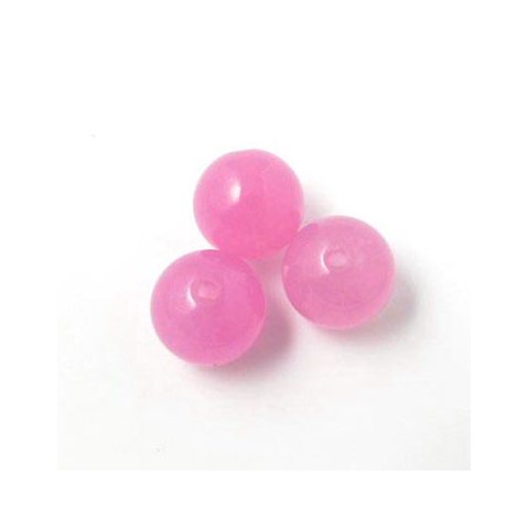 Jade-Perle, rosa, rund, 10 mm, 6 Stk.