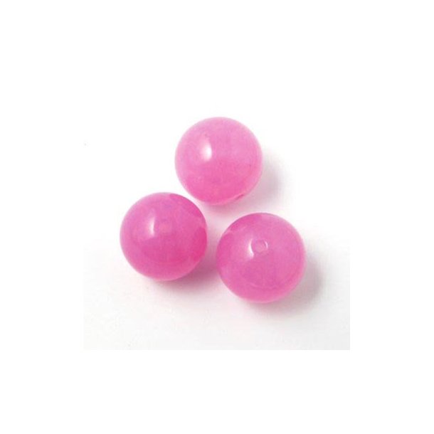Jade-Perle, rosa, rund, 12 mm, 6 Stk.