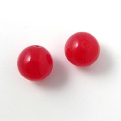 Jade bead, whole strand, red, round, 12mm, ca. 33pcs.