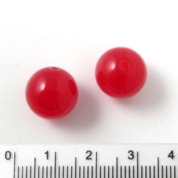 Jade bead, deep red, round, 12mm, 6pcs.