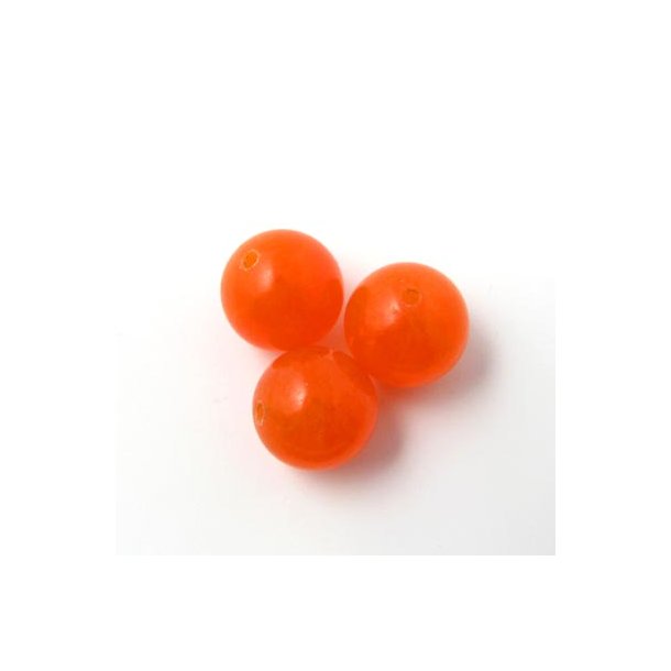 Jade bead, orange, round, 4mm, 20pcs.