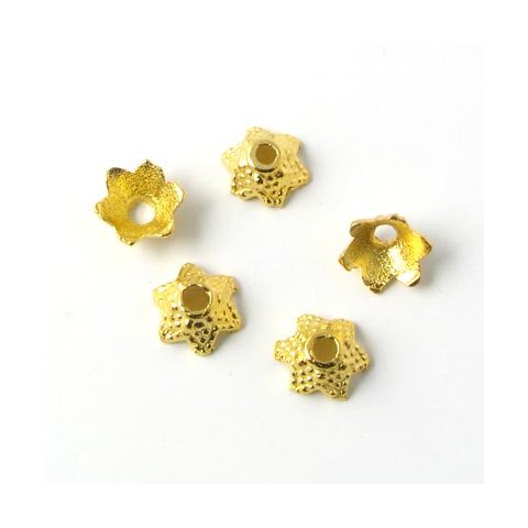 27-30 Stk., goldfarbene Perlen, Perlenschale, 7x3,5 mm