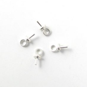 Stiftösen mit Rand, versilbert, 7x3 mm, 6 Stk.