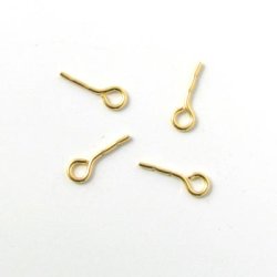 Stift&ouml;sen, vergoldetes Messing, 9x0,7 mm, 10 Stk.