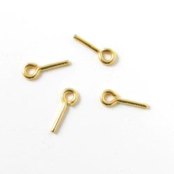 Stift&ouml;sen, vergoldetes Silber, 10x0,8 mm, 4 Stk.