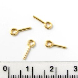 Stift&ouml;sen, vergoldetes Silber, 10x0,8 mm, 4 Stk.