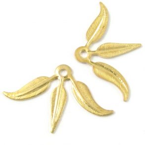 Golden, 3-petal pendant, 29x18mm,10pcs.