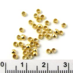 Zwischenperle, vergoldetes Messing, 1,5x2 mm, Loch ca. 1,2 mm, 200 Stk