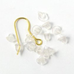 Gummiverschl&uuml;sse f&uuml;r Ohrhaken / Ohrstifte, 5x5 mm, Kegelf&ouml;rmig, 100 Stk