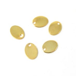 Anhang, Vergoldetes glnzendes Messing, oval, 8x6 mm, 10 Stk.