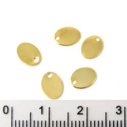 Anhang, Vergoldetes glnzendes Messing, oval, 8x6 mm, 10 Stk.