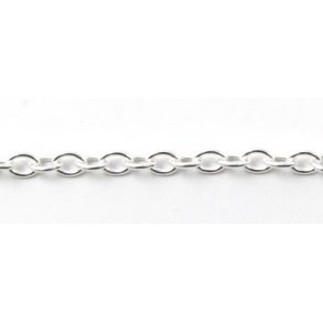 Ankerkette, AR80, versilbertes Messing, Drahtdicke 0,8 mm, 100 cm