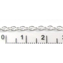 Ankerkette, versilbertes messing, 0,6 mm, 50 cm