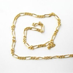 Figaro chain with facets, durable gold filled, brass, 0,60mm, 50cm.