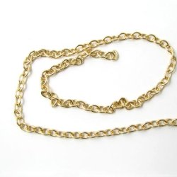 Ankerkette, AR60, vergoldetes Messing, 0,60 mm, 50 cm