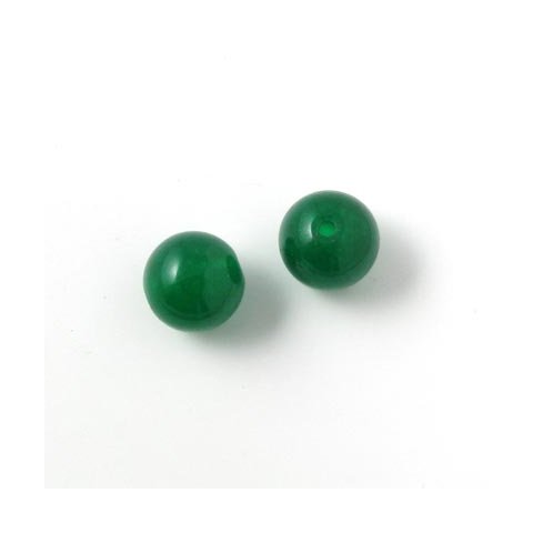 Jade bead, deep-dark green, round, 8mm, 6pcs.