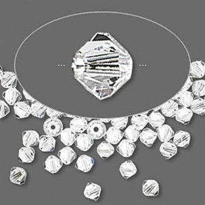 Preciosa Kristalle, transparent, facettiert, Bikone, 4 mm