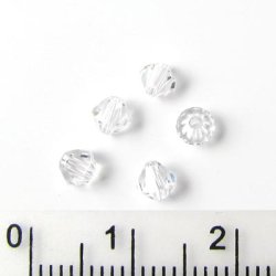 Preciosa Kristalle, transparent, facettiert, Bikone, 4 mm