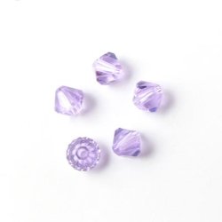 Swarovski-Kristalle, hell-Amethyst, facettiert, Bikone, 4 mm, 10 Stk.
