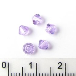 Swarovski-Kristalle, hell-Amethyst, facettiert, Bikone, 4 mm, 10 Stk.