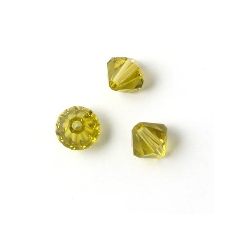 Swarovski-Kristalle, currygelb, facettiert, Bikone, 6 mm