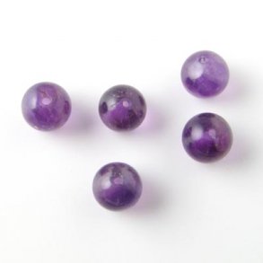 Amethyst, runde Perle, 12 mm. 6 Stk.