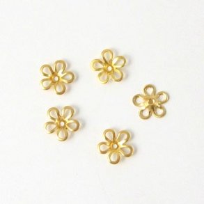 43-147-07-4 Gold Plated Bead Caps, Flower, 10mm - Rings & Things