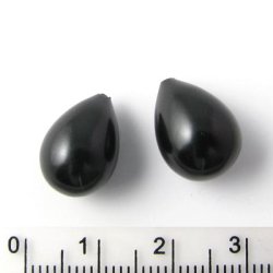 Shell Pearls, Tropfen, schwarz, 21x16 mm, angebohrt, 1 stk.