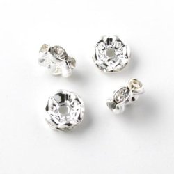 Kristall-Zwischenperle, klar, 10x4mm, 4 Stk.