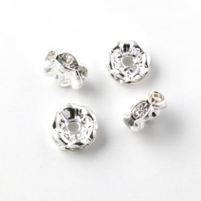 Crystal connector bead, transparent, 10x4mm, 4pcs.