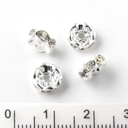 Kristall-Zwischenperle, klar, 10x4mm, 4 Stk.