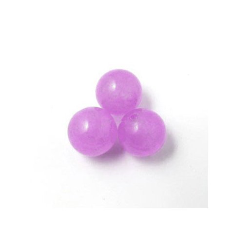 Jadeperle, violet, rund, 10 mm, 6 stk.