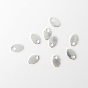 Versilberte Messingplatten, 6x4 mm, klein, 20 Stk.