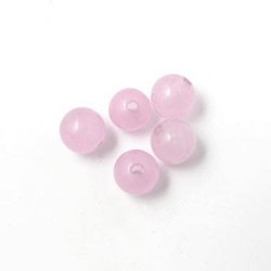 Jade-Perle, ganzer Strang, rosa, rund, 6 mm, 65 Stk.