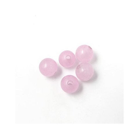 Jade bead, blush, round, 6mm, 10pcs.