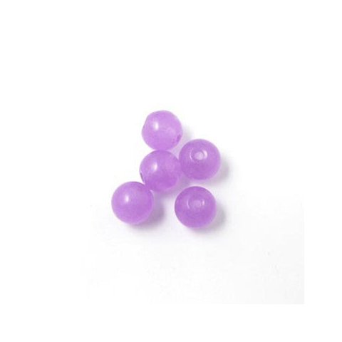 Jade bead, violet, round, 8mm, 6pcs.