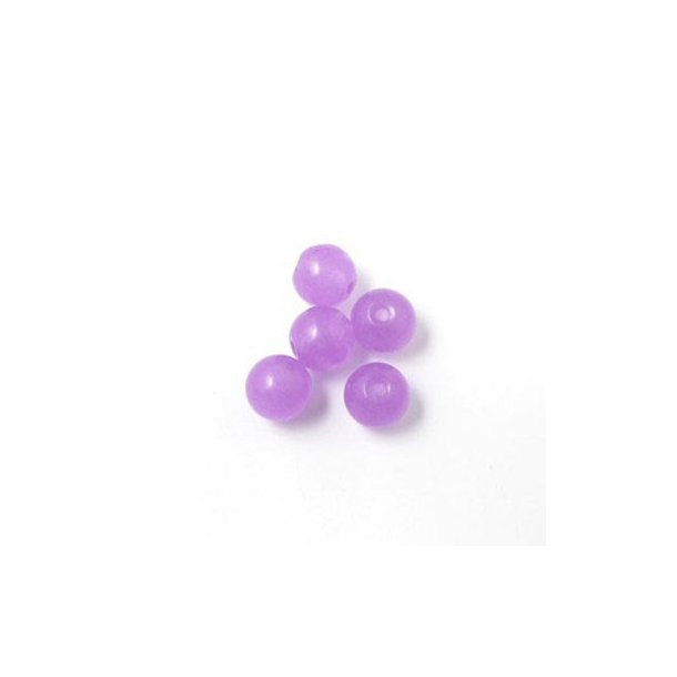 Jade bead, violet, round, 8mm, 6pcs.