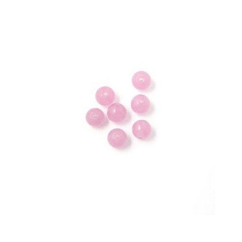 Jadeperle, rosa/lysrød, rund, 4 mm, 20 stk