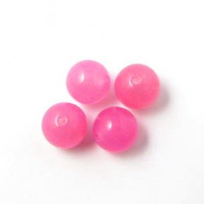 Jadeperle, rosa/pink rund, 6 mm, 10 stk.