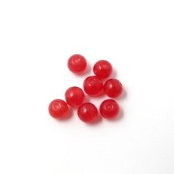 Jade-Perle, tiefrot, rund, 4 mm, 20 Stk.