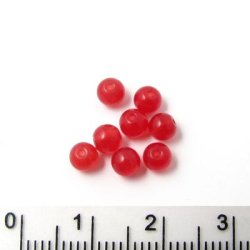 Jade-Perle, tiefrot, rund, 4 mm, 20 Stk.