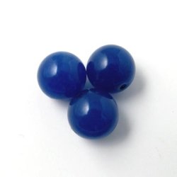Jade-Perle, dunkelblau, rund, 10 mm, 6 Stk.