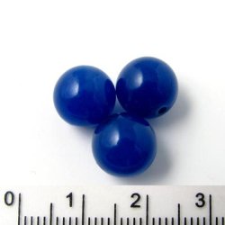 Jade-Perle, dunkelblau, rund, 10 mm, 6 Stk.