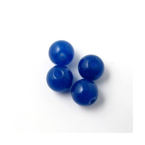 Jade-Perle, gefärbt, dunkelblau, rund, 8 mm, 6 Stk.
