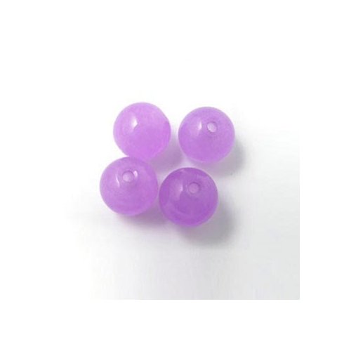 Jadeperle, violet, rund, 6 mm, 10 stk.