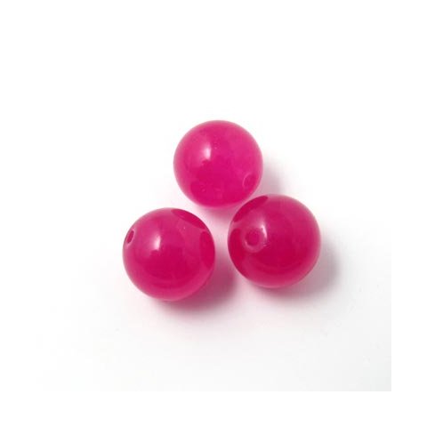 Jade bead, red-violet, round, 10mm, 6pcs.