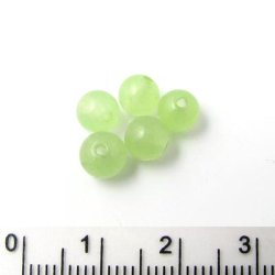 Jade-Perle, gefrbt, hellgrn, klar, rund, 6 mm, 10 Stk.